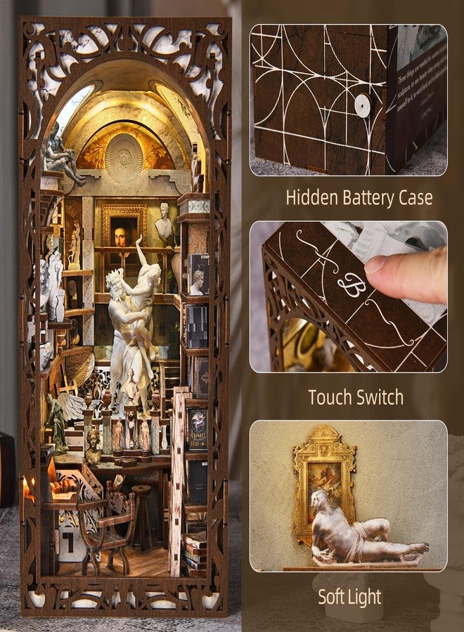 CCCDF DIY Book Nook Kit, 3D Wooden Puzzle for Adults, Teens, DIY Miniature Dollhouse Booknook Kit Bookend Bookshelf Insert Decor with LED Light (Bernini's Sculpture Workshop) - Image 4